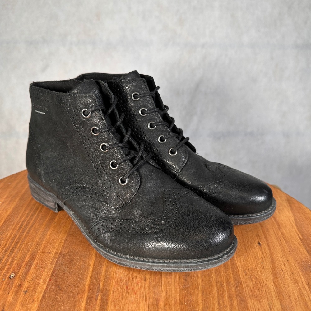 Josef Seibel Sienna 03 Boots Women 38 Black Good Wingtip Brogue Leather - Picture 3 of 12